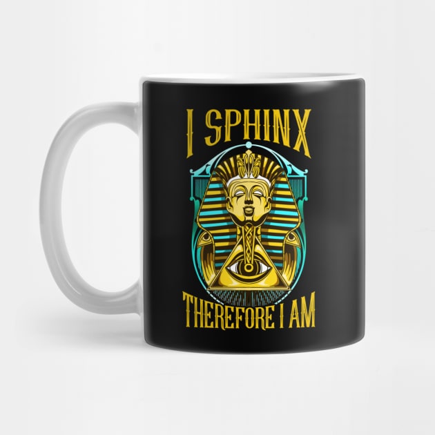 Cute & Funny I Sphinx Therefore I Am Pun Egyptian by theperfectpresents